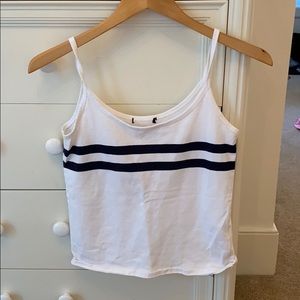 brandy melville navy striped white tank